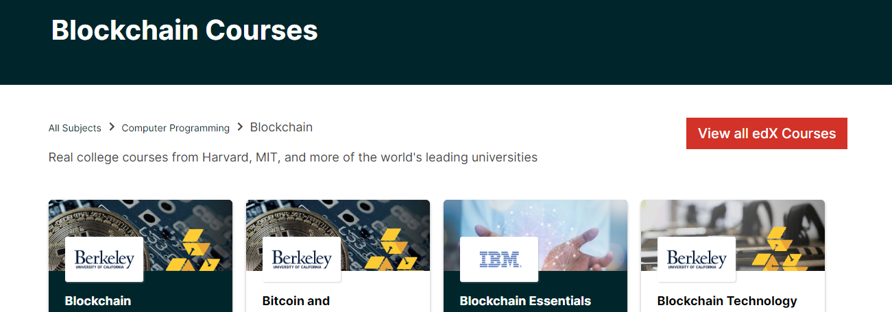 BlockChain Courses in India by eDX