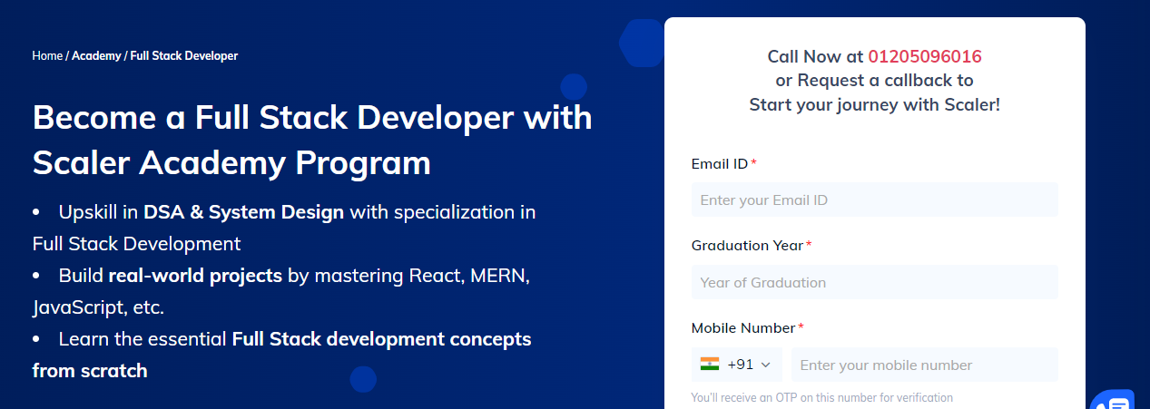 Full Stack developer Course in India by Scaler