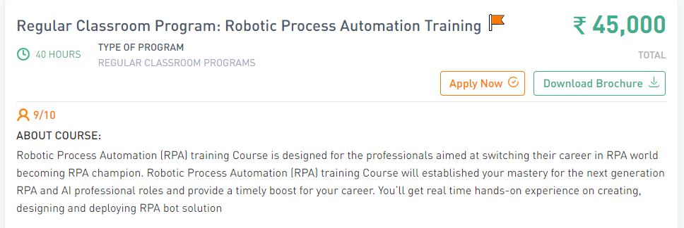 RPA course in India by EmergenTeck