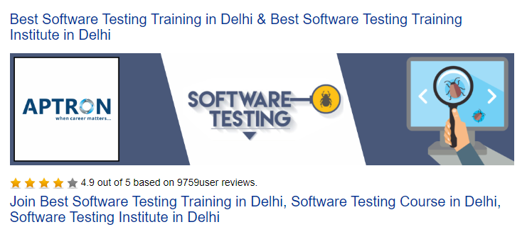 Software testing course in India by Aptron