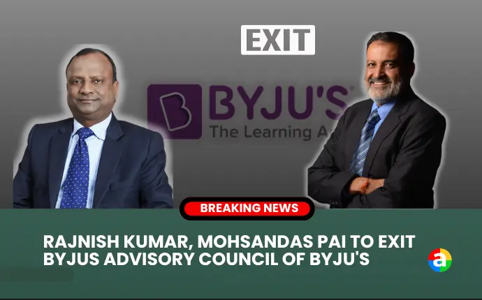Former State Bank of India chief Rajnish Kumar and Manipal Global Education chairman Mohandas Pai will not be renewing their contracts to be a part of the board advisory council at Byju's.