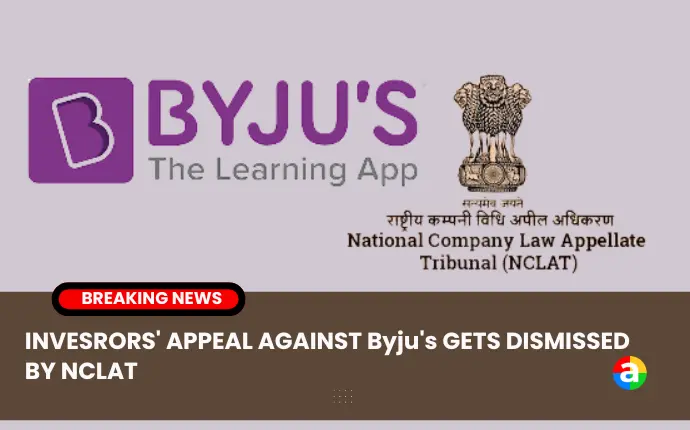 The National Company Law Appellate Tribunal (NCLAT) Chennai bench denied a plea from international investors, including Dutch investor Prosus, who accused BYJU of breaching the tribunal's judgment by issuing shares without raising authorized capital.